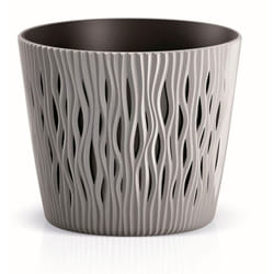 Prosperplast - Pot de fleurs rond en plastique Sandy Round en couleur grise 15,8 (l) x 15,8 (l) x 13,8 (h) cm