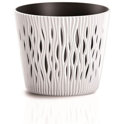 Prosperplast - Pot de fleurs rond en plastique Sandy Round en couleur blanche 15,8 (l) x 15,8 (l) x 13,8 (h) cm