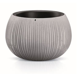 Prosperplast - Beton Bowl Pot de fleurs en plastique 2 en 1 avec pot rond couleur ciment (Hauteur) x 14,4 (Profondeur) x 14,4 (largeur) cm