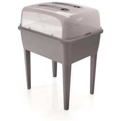 Prosperplast - properplast Respana Planter pot de fleurs avec couvercle 83L 96,3 x 77 x 58 cms gris pierre - Gris pièrre