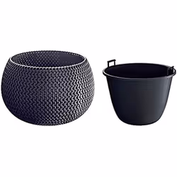Pot de Fleurs - PROSPERPLAST - Splofy Bowl - Plastique - Anthracite - 23 L - Rond