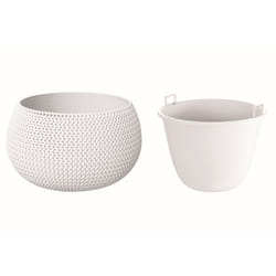 Prosperplast - Splofy Bowl jardinière ronde en plastique avec réservoir en couleur blanche 47,8 (l) x 47,8 (l) x 30 (h) cm