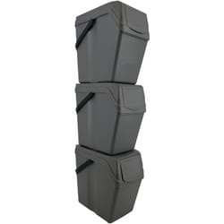 Prosperplast - Set 3 poubelles de recyclage avec capacité de 75 litres en gris - Gris
