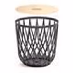 Prosperplast Uniqubo Panier multifonctionnel 35L plastique anthracite 39 x 39 x 40 cm + couvercle bois
