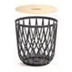 Prosperplast Uniqubo Panier multifonctionnel 35L plastique anthracite 39 x 39 x 40 cm + couvercle bois