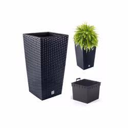 Pot de fleurs Rato Square DRTS240 avec insert - AnthraciteL'ensemble comprend : Pot de fleurs haut Urbi DRTS240 x1 Entretoise ...