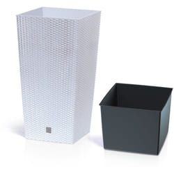 Prosperplast - Pot de fleurs haut rato DRTS240 avec insert Blanc
