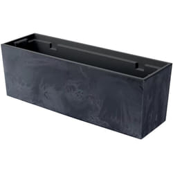 Prosperplast - Urbi Case Beton Effect Pot, avec dépôt, dimensions (mm) 580x180x195, couleur anthracite - Noir