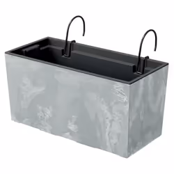 Bac à fleurs avec crochets et insert Prosperplast Urbi Case Beton Effect DUC400EW-422U couleur béton