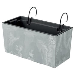 Bac à fleurs avec crochets et insert Prosperplast Urbi Case Beton Effect DUC400EW-422U couleur béton