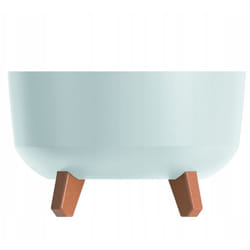 Prosperplast - Pot de fleurs bas 14,3L avec pieds amovibles et insert 380 mm, Blanc - Blanc