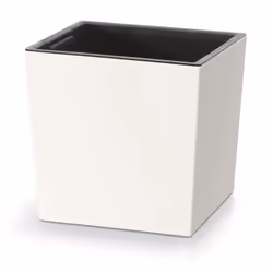 Pot de fleurs avec bac intérieur Prosperplast 2in1 Cache-pot Plastique Carré 295 cm x 295 cm x 29 cm (Blanc)