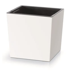 Pot de fleurs avec bac intérieur Prosperplast 2in1 Cache-pot Plastique Carré 295 cm x 295 cm x 29 cm (Blanc)