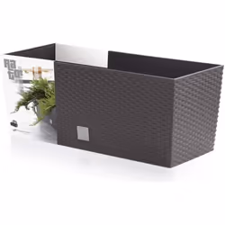 PROSPERPLAST Rato Case Antracyt DRTC500 S433 Pot de fleur rotin style décoration