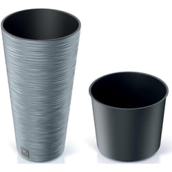 Prosperplast - Pot de fleurs rond Furu Slim DFRH300, 30 x 58 cm, couleur béton