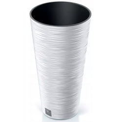 Pot de fleurs rond avec reserve d´eau 15 l blanc - furu