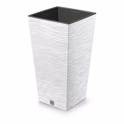 Pot de fleurs Prosperplast FURU SQUARE DFSH200-S449 200x200x380mm - couleur blanc
