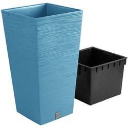 Prosperplast - Pot de fleurs Furu Square DFSH300, 29,5 x 29,5 x 55 cm, bleu scandinave