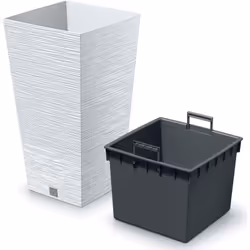 Pot de fleurs Furu Square DFSH300 avec insert - BlancSpécifications du pot de fleurs: longueur - 29,5 cm largeur - 29,5 cm ha ...