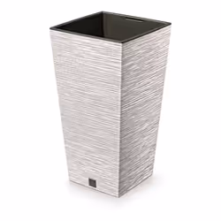 Pot De Fleurs 45 Cm Furu Square ECO Wood Avec Insert Blanc