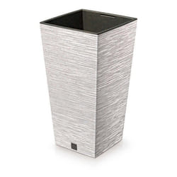 Pot De Fleurs 45 Cm Furu Square ECO Wood Avec Insert Blanc