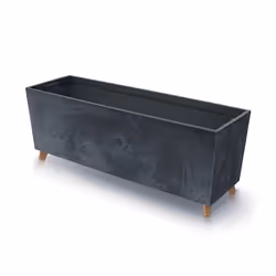 Bac à fleurs avec pieds - Prosperplast - Urbi Case Beton Effect N - Rectangle - Plastique