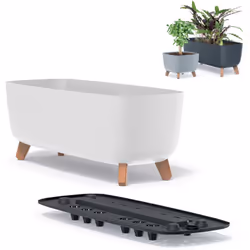 Pot de fleurs sur pieds GRACIA CASE DGCL600 - BlancSpécifications: longueur - 58cm largeur - 24cm hauteur - 23,5cm matériau - ...