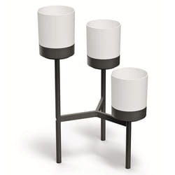 Porte-fleurs tripode avec 3 pots Prosperplast Bloomie Stand Porte-plantes Pot de fleurs 54 cm x 49 x 805cm Cadre métallique blanc