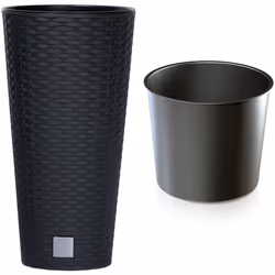 Pot de fleurs DRTUS250 avec insert - anthracite Un pot de fleurs haut et élancé de la collection Rato avec une texture qui im ...