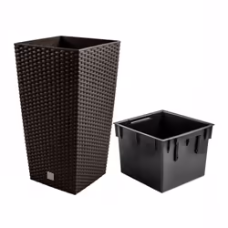 Pot de fleurs RATO Square DRTS265 avec insert - umber Spécifications du pot : - Largeur extérieure (haut) - 26,5 cm - Largeur ...