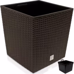 Bac à fleurs 35L marron - Pot à poignée jardinière