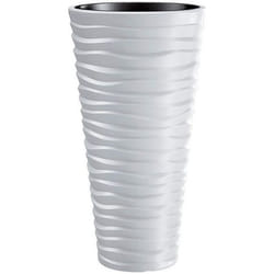 Prosperplast Sand Slim Pot de fleurs avec insert de 8L blanc