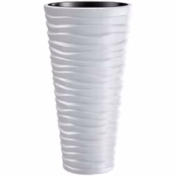 Prosperplast Sand Slim Pot de fleurs avec insert de 18L blanc