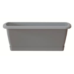 Prosperplast - Pot de fleurs Respana avec support en plastique, couleur gris pierre 59 (l) x 18,4 (l) x 14,5 (h) cm