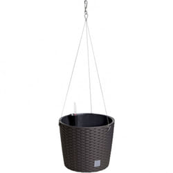 Prosperplast - Pot rond avec crochet 8,9 litres Rato w en couleur ocre foncé avec plateau de plantation 25,6 x 25,6 x 25,6 x 21,9 cm - Ocre foncé