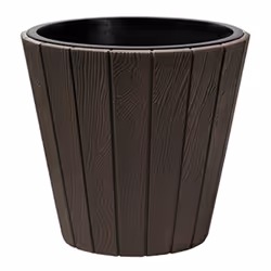 PROSPERPLAST Pot rond Woode - Ø 393 mm - Marron brun
