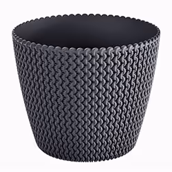 Pot rond PROSPERPLAST Sploty - Ø 295 mm - Gris anthracite - Plastique
