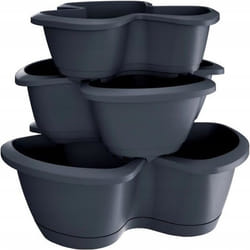 Pot de fleurs Respana Trio 3 Compartiments Anthracite