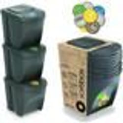Conteneurs Mixtes Tri sélectif avec 3x25L compartiments gris