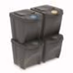 Conteneurs Mixtes Tri sélectif avec 4x25L compartiments gris