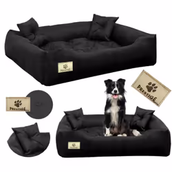 Lit pour chien PRESTIGE IMPERMÉABLE en noir, avec logo Prestige GRAVÉ ! Taille : "3XL" Pays d'origine : POLOGNE Dimensions du ...