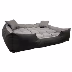 Lit pour chien et chat avec coussin Ecco Nylon imperméable Lavable 40x30/55x45cm Gris/noir