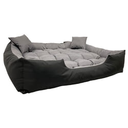 Lit pour chien et chat avec coussin Ecco Nylon imperméable Lavable 40x30/55x45cm Gris/noir
