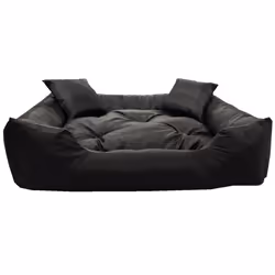 Lit pour chien et chat avec coussin Ecco Nylon imperméable Coussin Lavable Dimensions extérieures : 55x45cm Noir