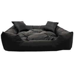 Lit pour chien et chat avec coussin Ecco Nylon imperméable Coussin Lavable Dimensions extérieures : 55x45cm Noir