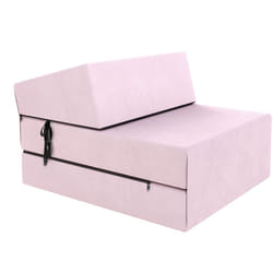 FDM - Chauffeuse convertible moderne Rose pâle 14 cm x 71 cm x 204 cm - Fabrication Européenne