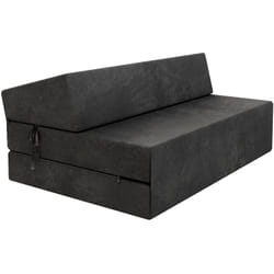 FDM - Chauffeuse convertible moderne Noir 14 cm x 121 cm x 204 cm - Fabrication Européenne