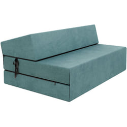 FDM - Chauffeuse convertible moderne Turquoise 14 cm x 121 cm x 204 cm - Fabrication Européenne