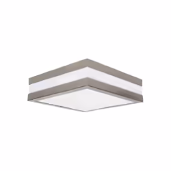 Dimensions : carré côté 285mm hauteur 85mm finition Nickel satiné. Installation murale, saillie - Classe électrique II branch ...