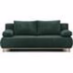 Banquette convertible 3 places MIKA - Velours côtelé Vert forêt - Coffre de rangement - L 192 x H 84 x P 93 cm